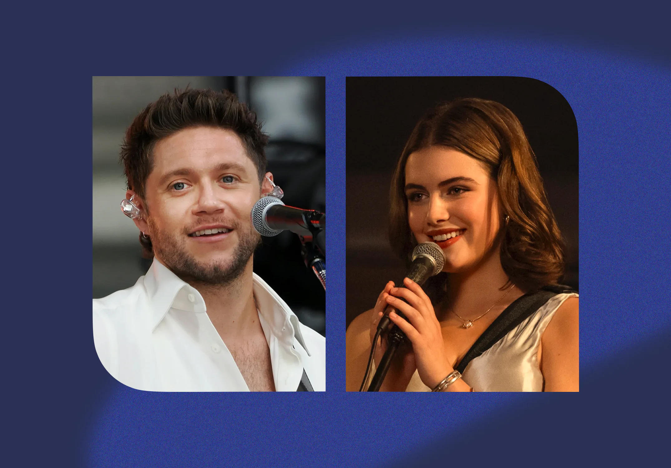 Niall Horan and Ella Bright. Photos via Getty Images and Prime Video