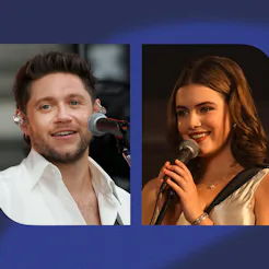 Niall Horan and Ella Bright. Photos via Getty Images and Prime Video