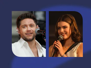 Niall Horan and Ella Bright. Photos via Getty Images and Prime Video