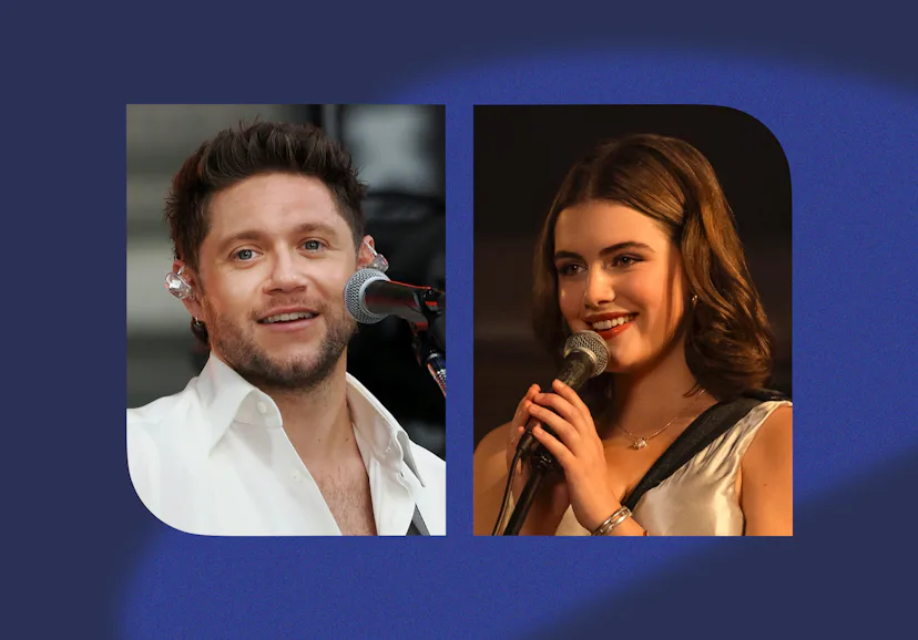 Niall Horan and Ella Bright. Photos via Getty Images and Prime Video