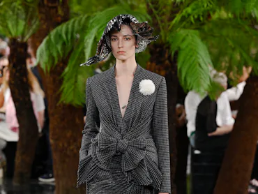 Model on the runway at the Dior fashion show as part of Paris Haute Couture Fall/Winter 2026 held at...