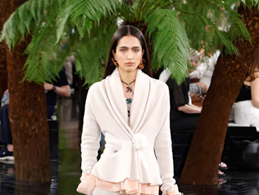 A model walks the runway during the Christian Dior Haute Couture Fall/Winter 2026/2027 show as part ...