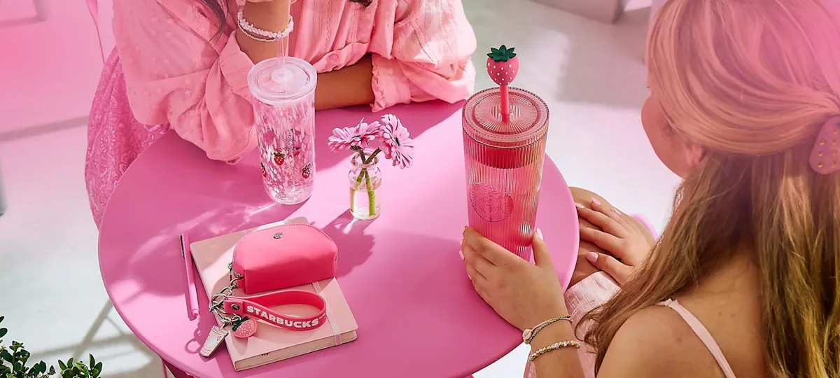 Starbucks' Pink Drink Merch Features The Viral Bearista Cup & Owala