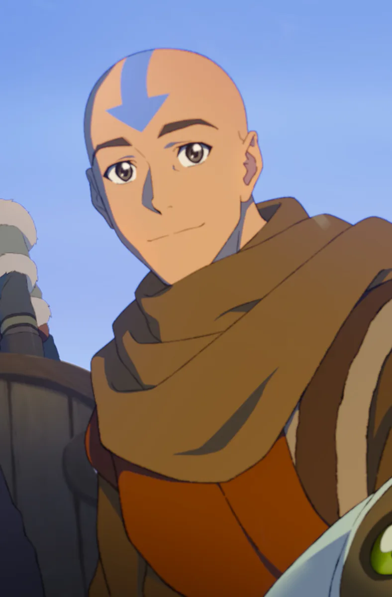 Toph Beifong (Dionne Quan), Katara (Jessica Matten), Sokka (Román Zaragoza), Avatar Aang (Eric Nam),...