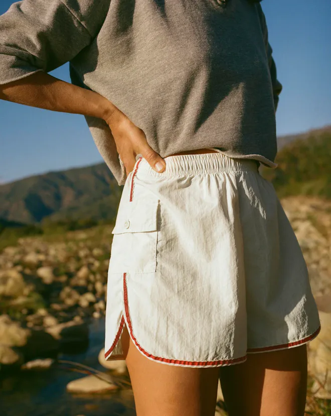 Track Short in Vintage White