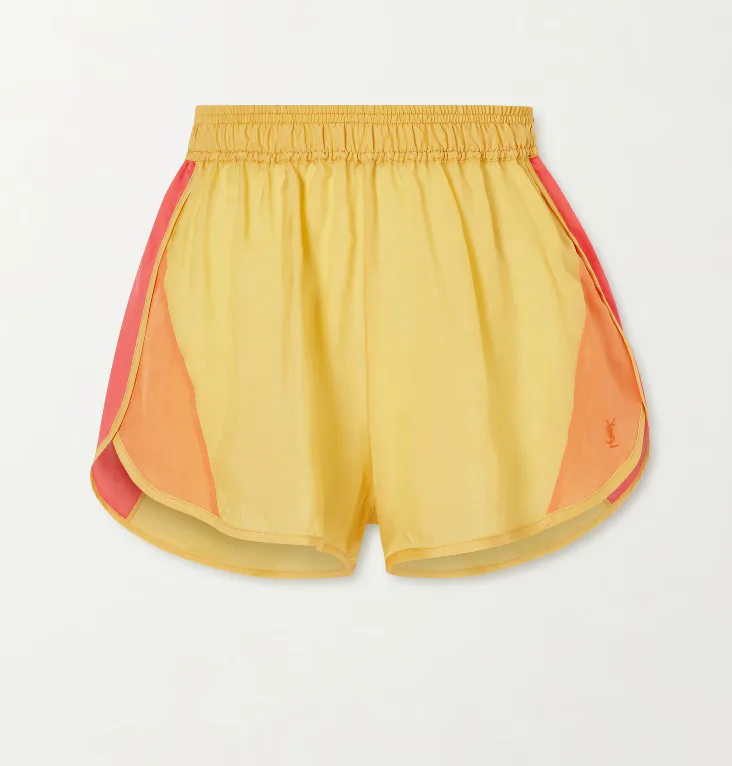 Color-Block Satin Shorts