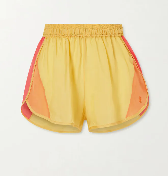 Color-Block Satin Shorts