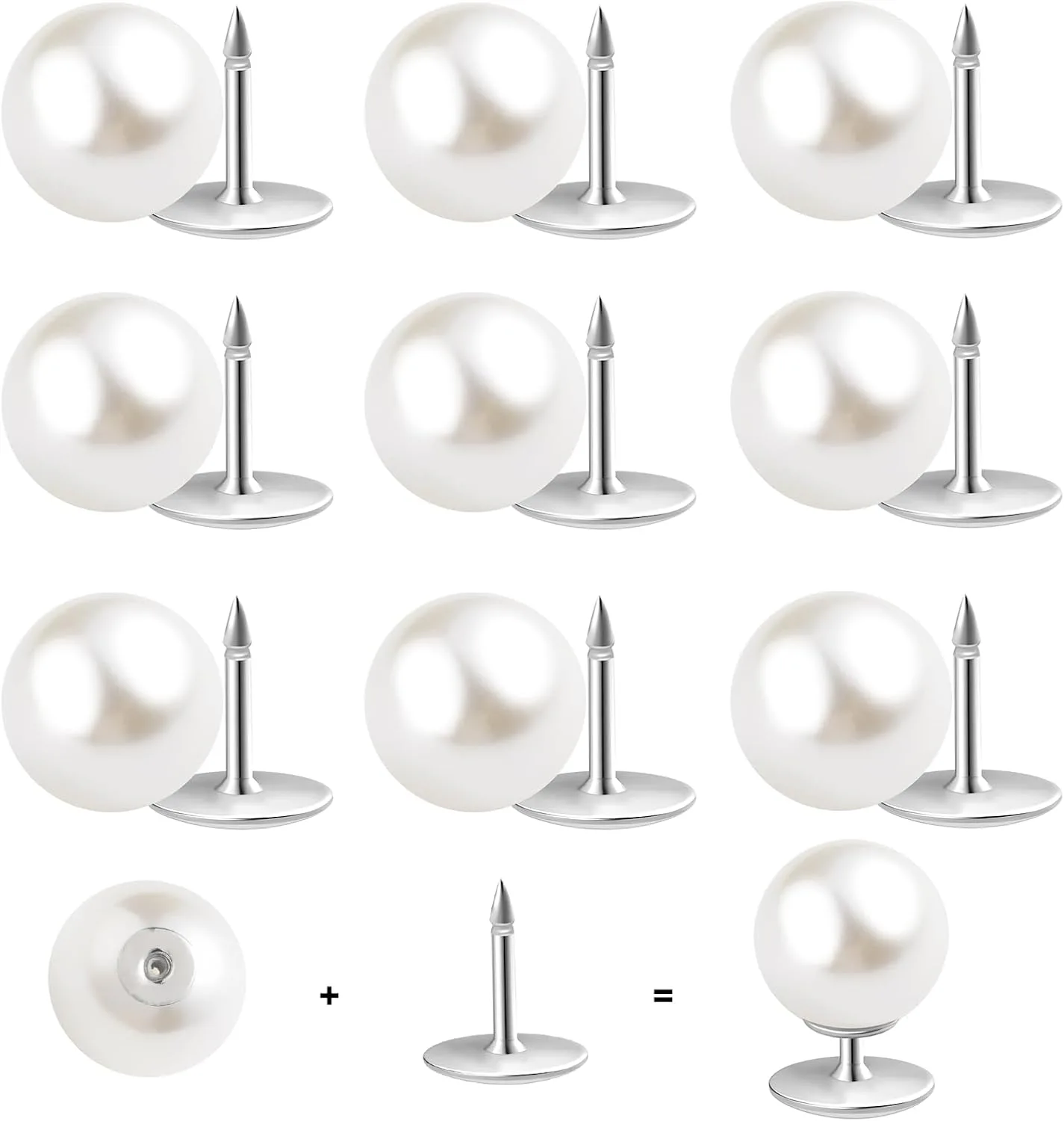 ZLMCUJE No Sew Pearl Buttons (10-Pack)