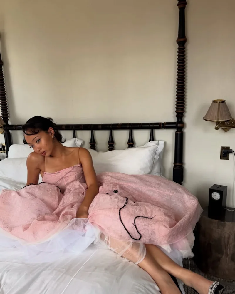 Griff in an Erdem dress