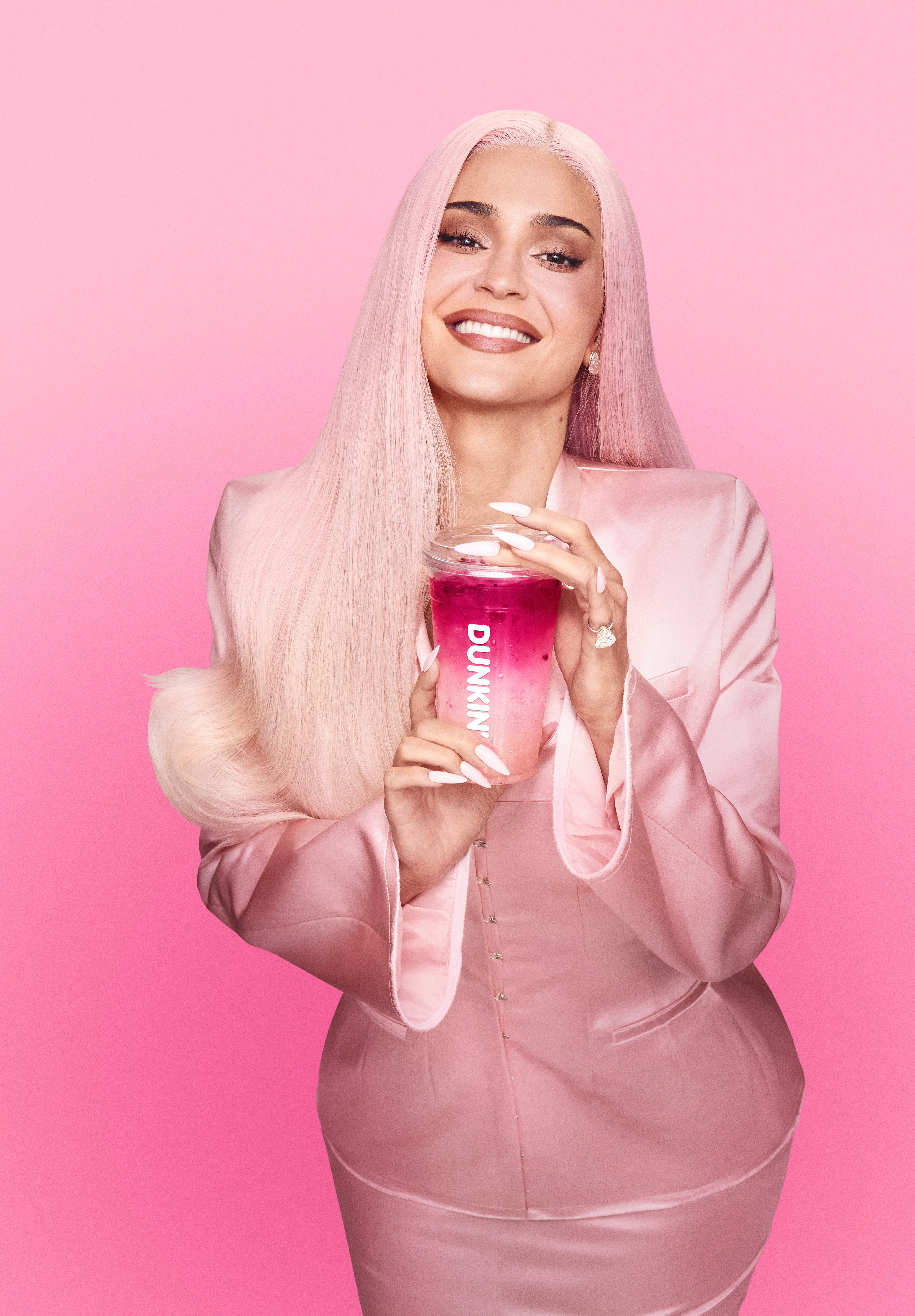 I tried the King Kylie Collection at Dunkin' with pink summer drinks. 