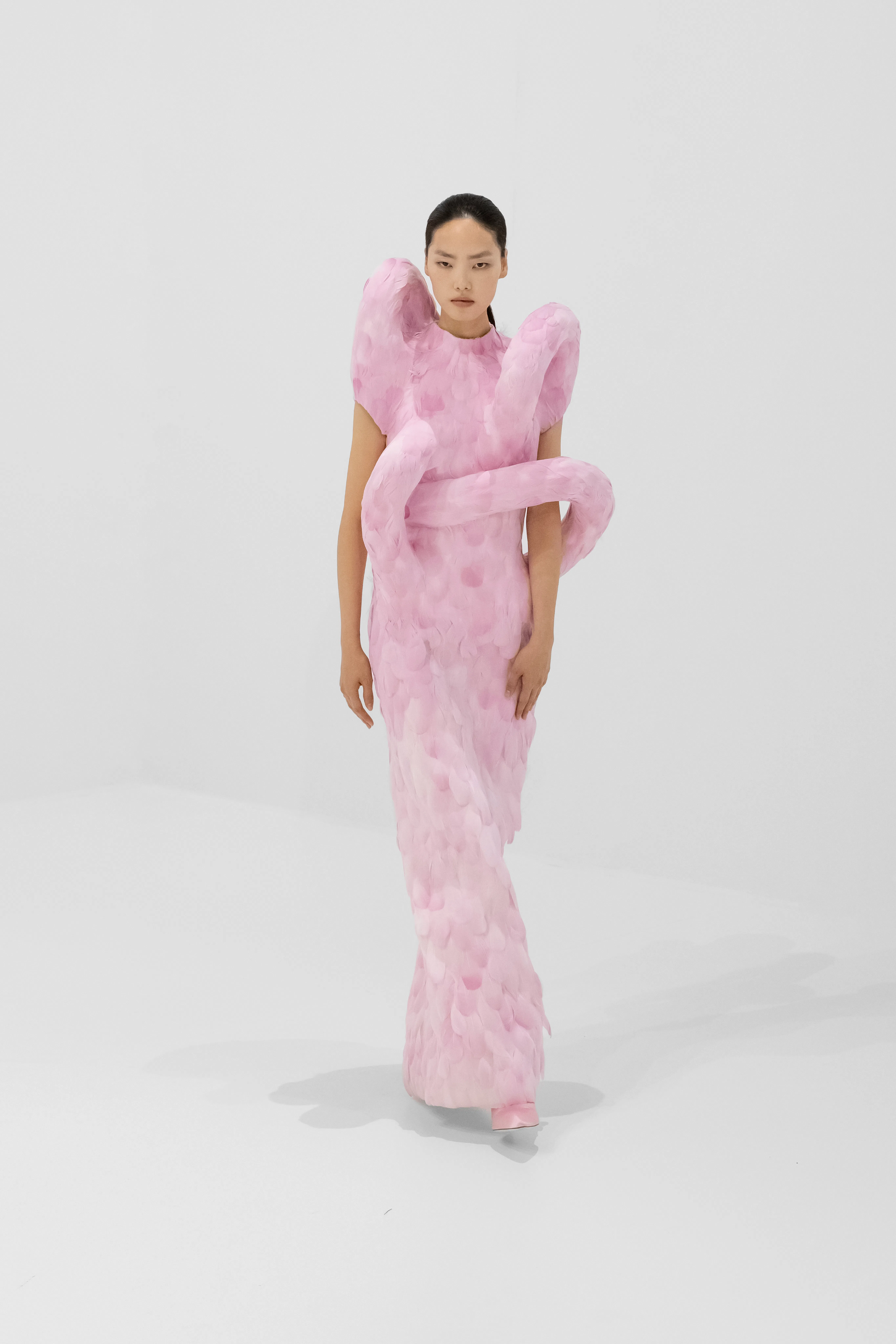 a look from jean paul gaultier couture runway show in paris by duran lantink