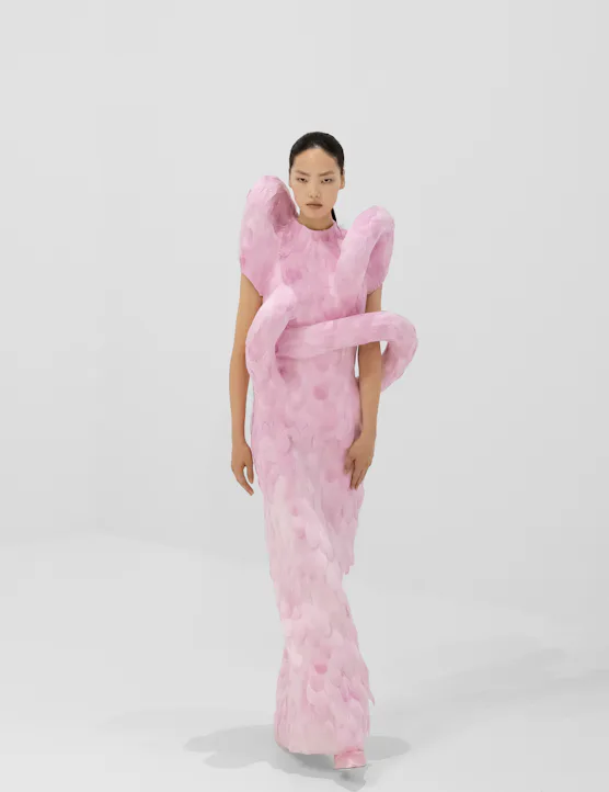 a look from jean paul gaultier couture runway show in paris by duran lantink