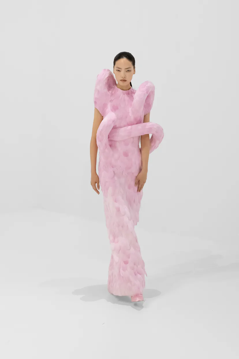a look from jean paul gaultier couture runway show in paris by duran lantink