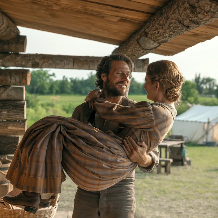 Charles and Caroline Ingalls in Little House on the Prairie. Photo via Netflix