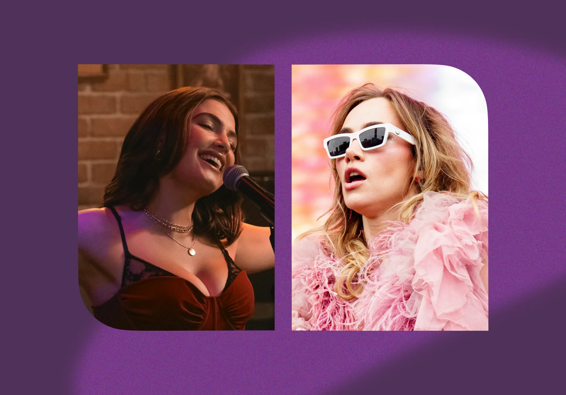 Ella Bright and Suki Waterhouse. Photos via Prime Video and Getty Images