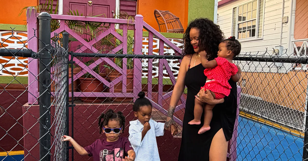 Rihanna Takes All Three Kids Back to 'Rihanna Drive'