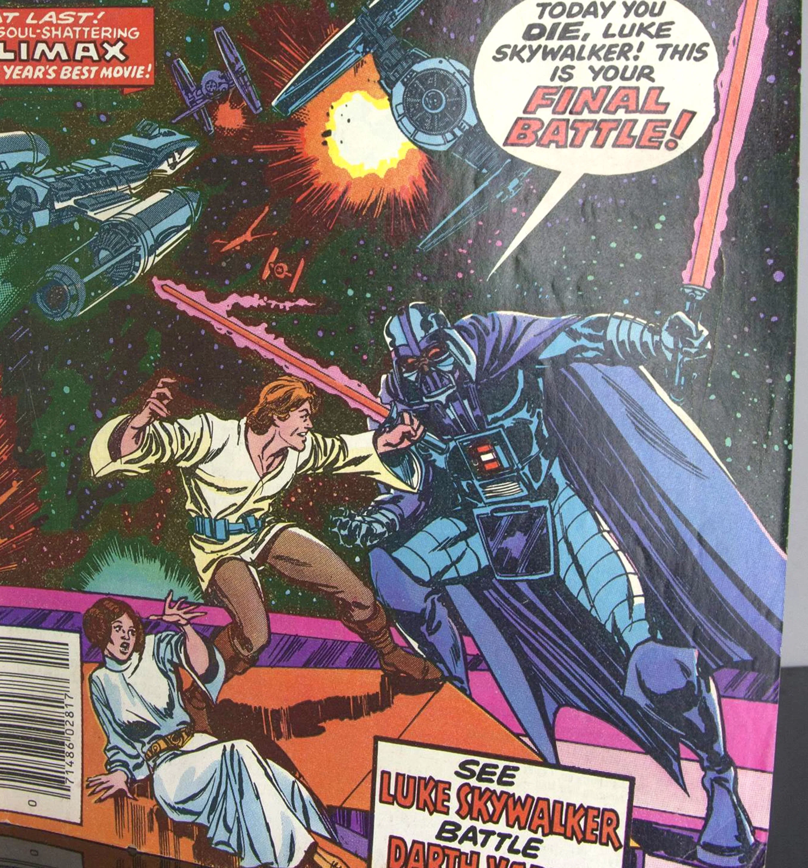A detail of a 1977 Star Wars comic book.