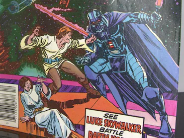 A detail of a 1977 Star Wars comic book.