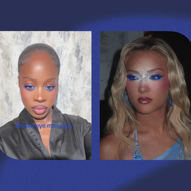 How to wear blue mascara, TikTok's latest eye-maxxing makeup trend.
