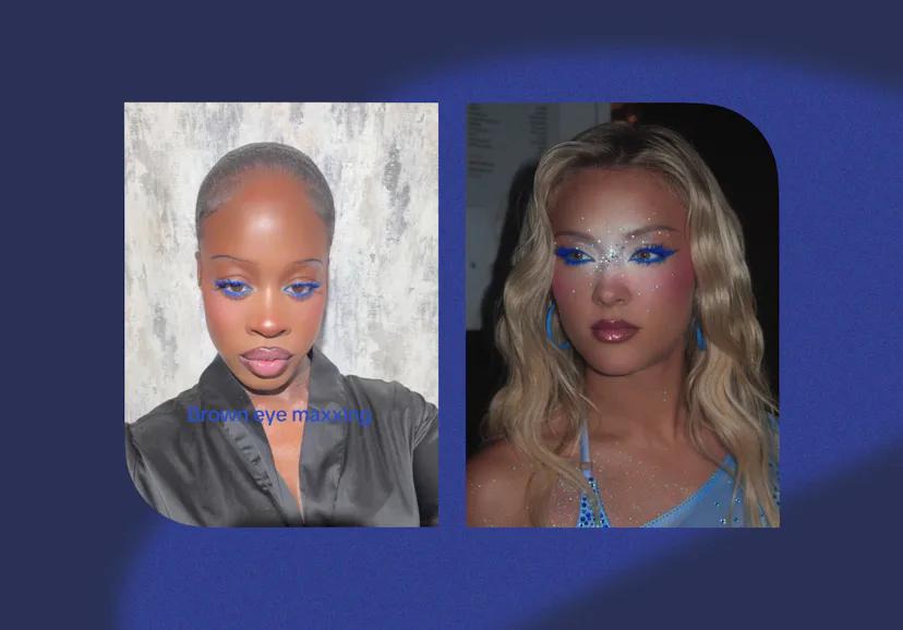 How to wear blue mascara, TikTok's latest eye-maxxing makeup trend.