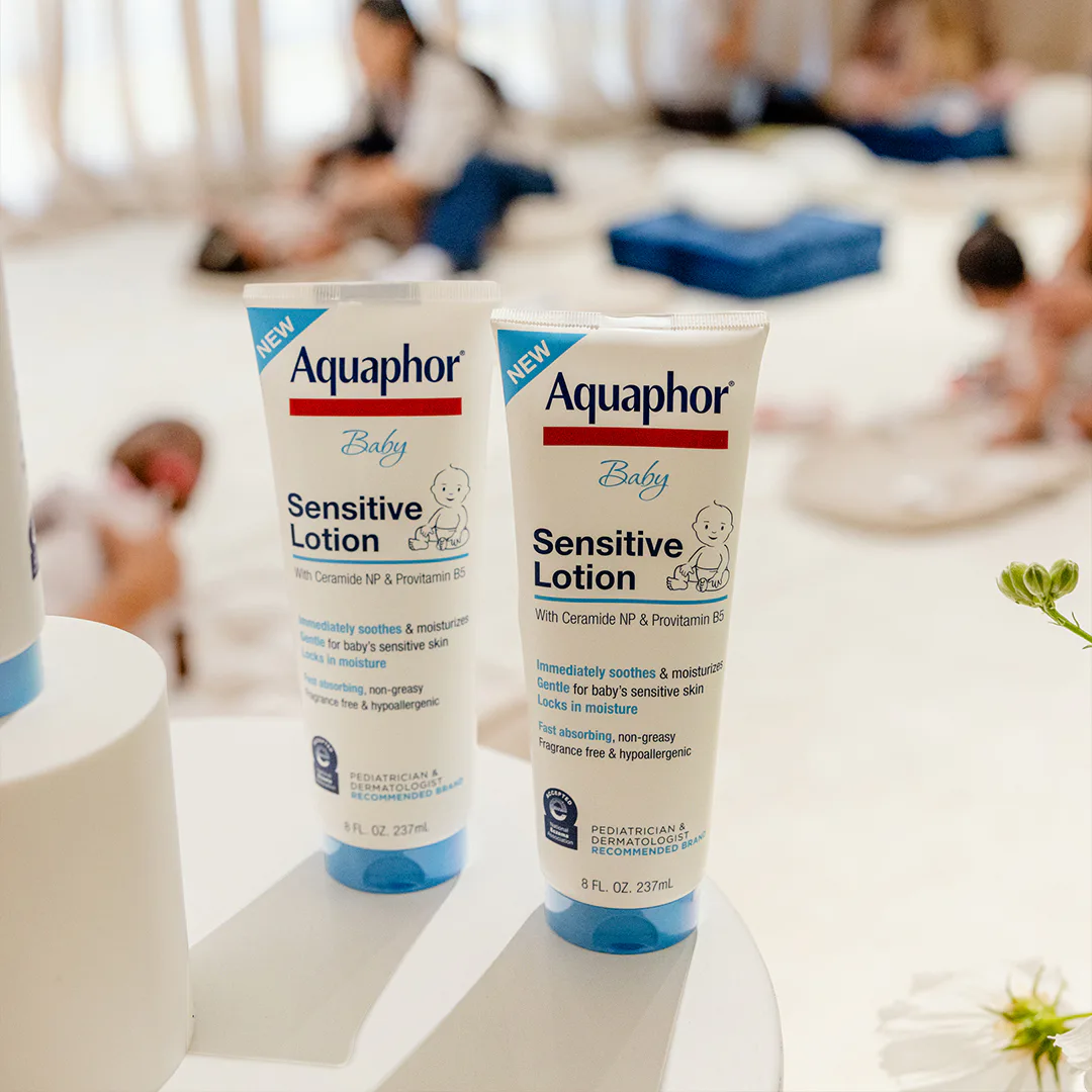 How Aquaphor Baby's New Sensitive Lotion Turns Skincare Into A Bonding Moment