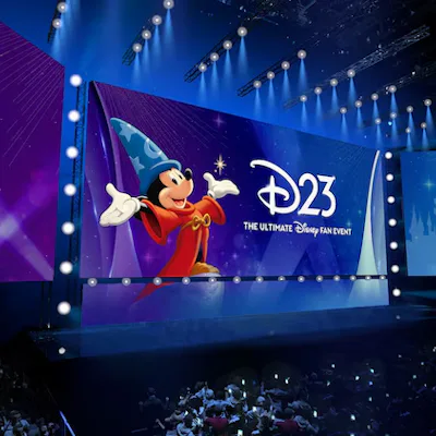 The stage at this year's D23 fan convention at Disney.