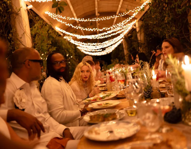 Madonna celebrating her 68th birthday party.