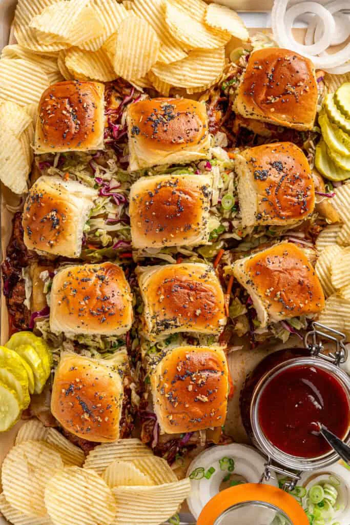 pulled pork sliders , in a story about easy game day appetizers.
