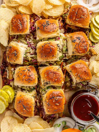 pulled pork sliders , in a story about easy game day appetizers.