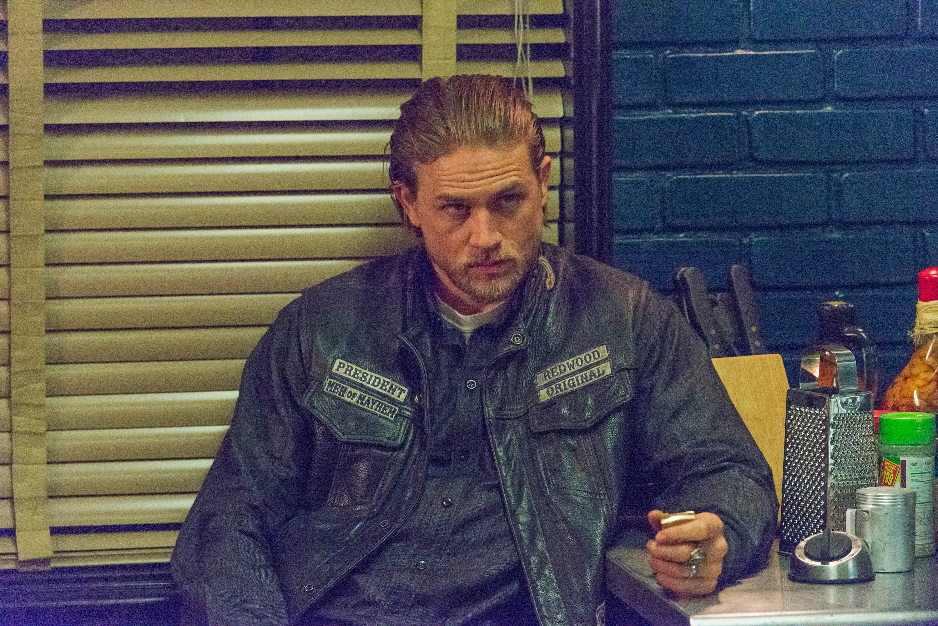 Charlie Hunnam as Jax Teller in Sons of Anarchy