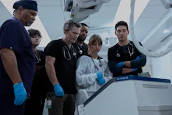 Geoffrey Owens, Cheyenne Perez, Shawn Hatosy, Luke Tennie, Sofia Hasmik, and Ken Kirby on The Pitt. ...