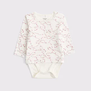 Baby Long-Sleeve Lace-Trim Bodysuit