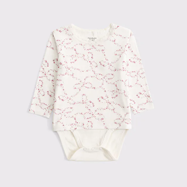 Baby Long-Sleeve Lace-Trim Bodysuit