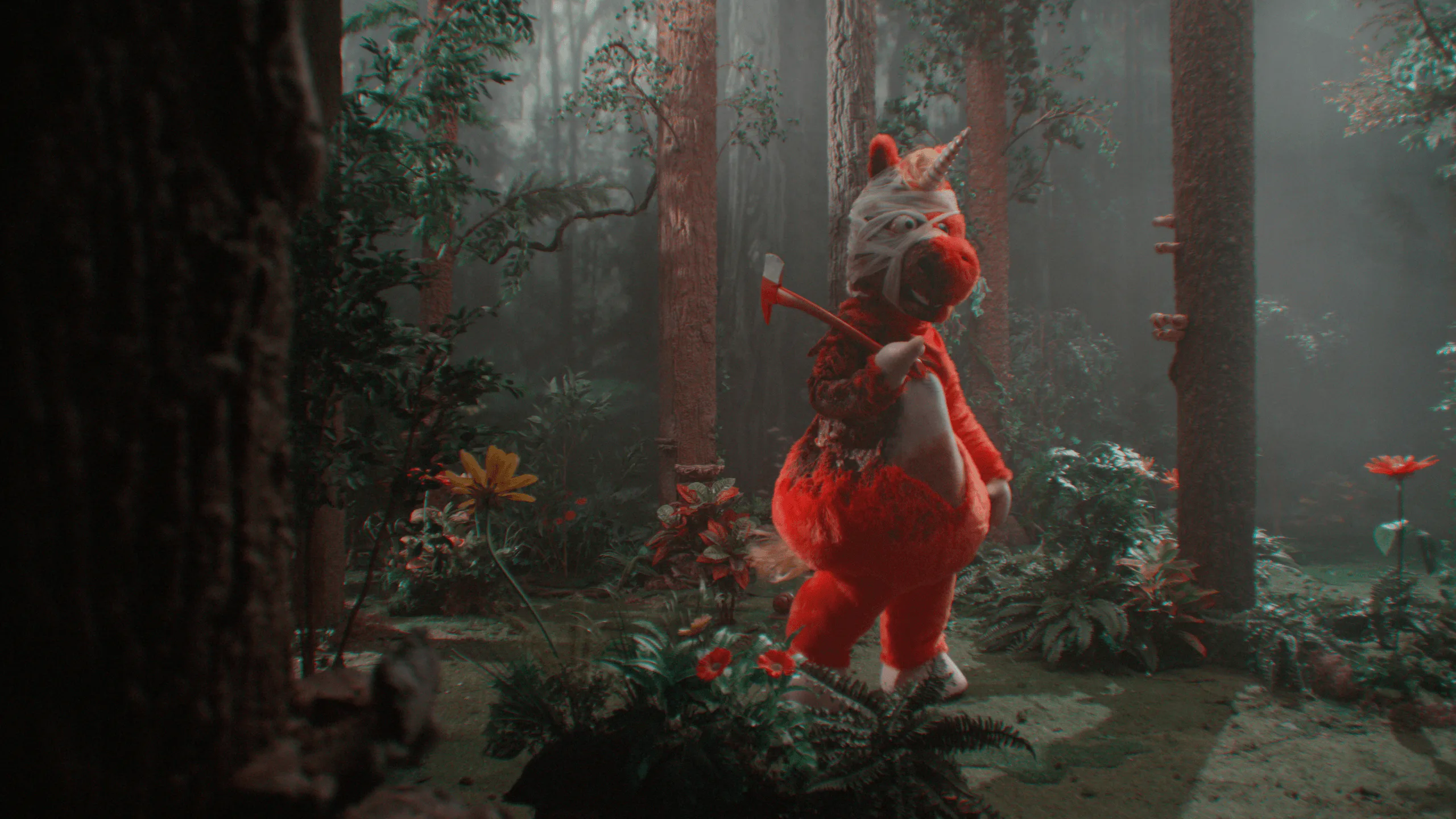 Buddy (voiced by Keegan-Michael Key) stalks the forest in Buddy