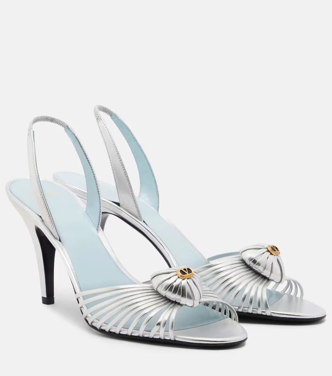 Cœur Royal metallic leather slingback sandals
