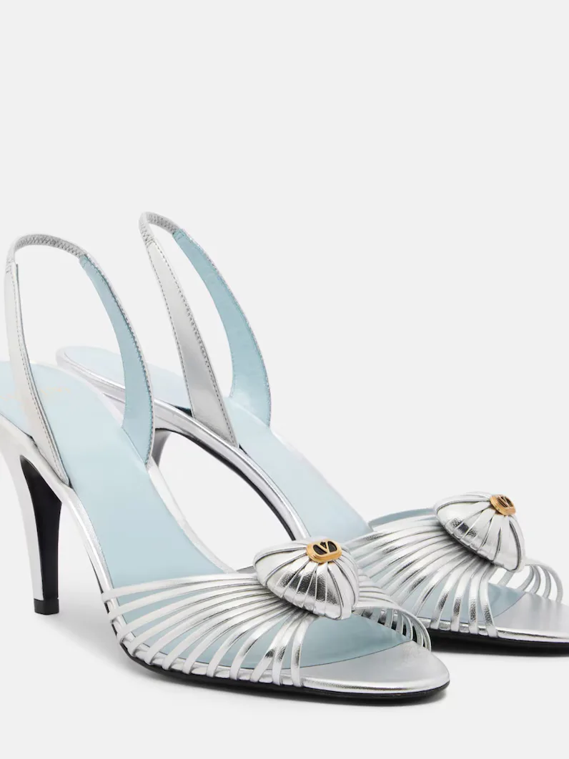 Cœur Royal metallic leather slingback sandals
