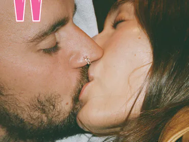 Justin and Hailey Bieber kiss on the cover of WYouth