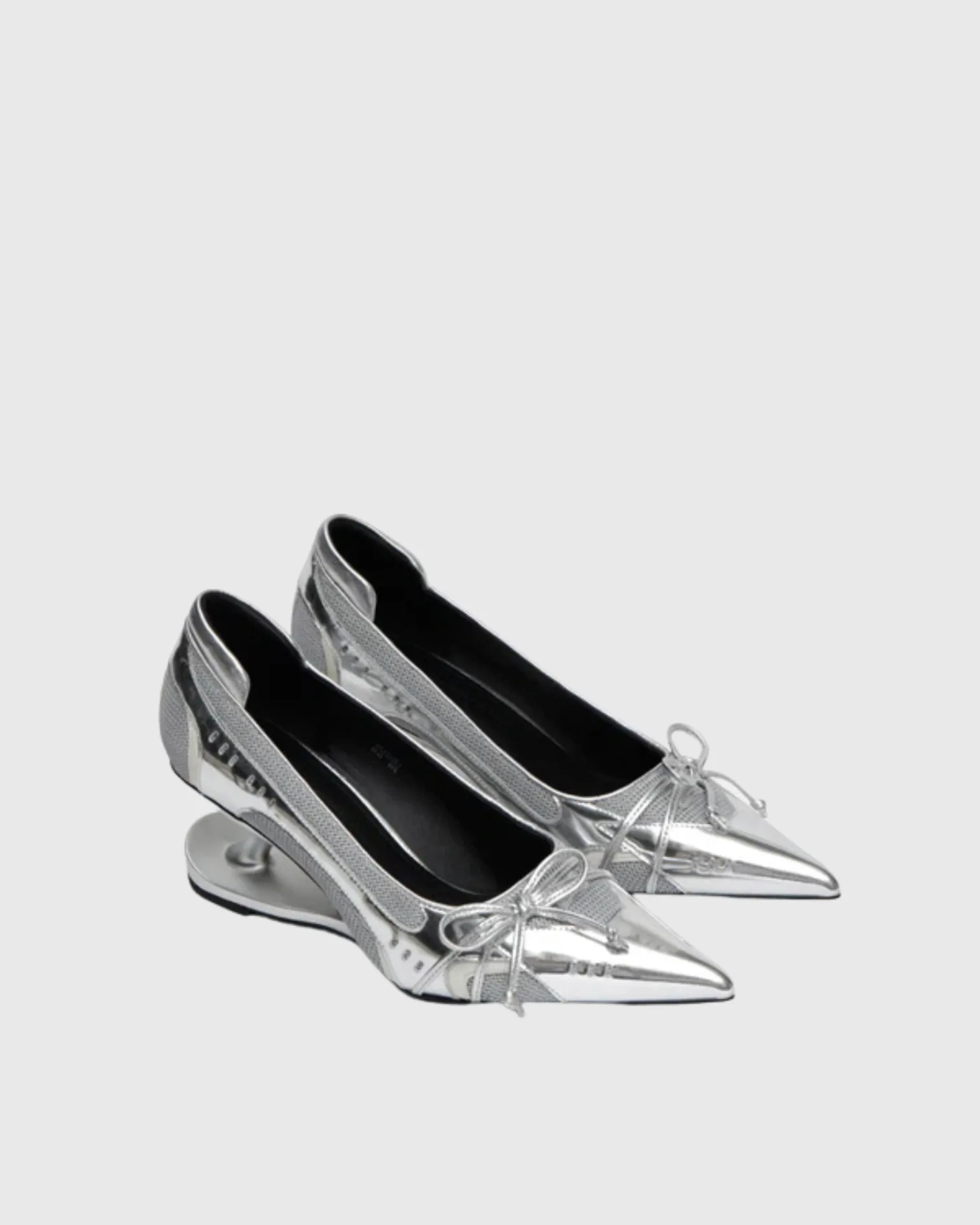  Avah Splicing Bow Sneaker Heels