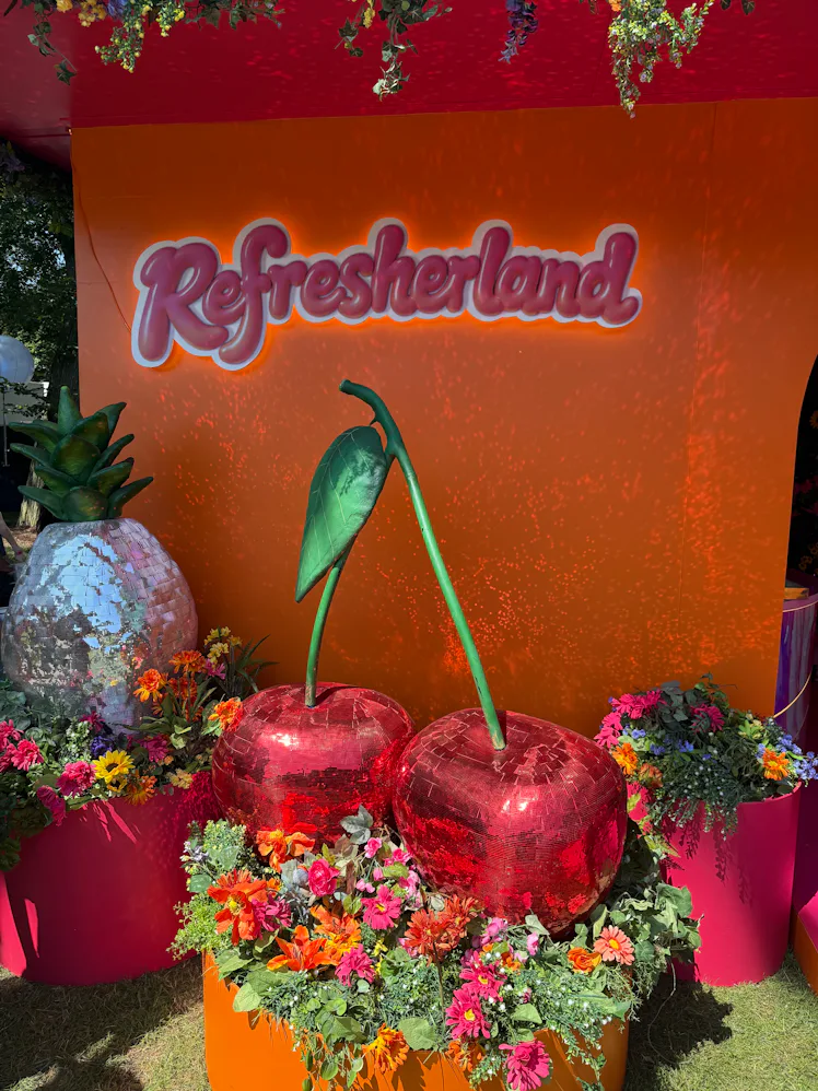 Inside Dunkin's Refresherland at Lollapalooza 2026.