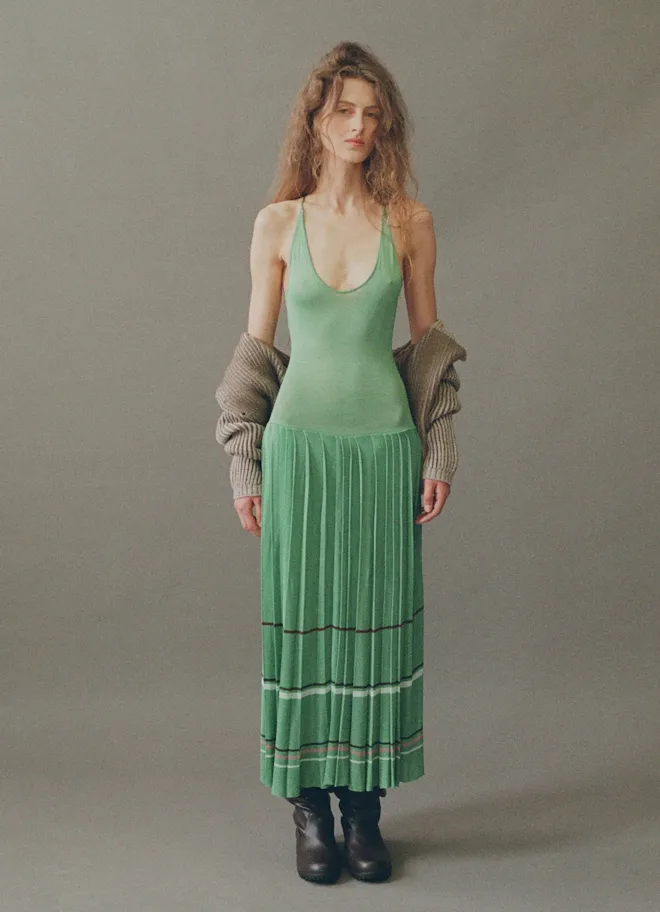Kingsley Pleated Midi Dress