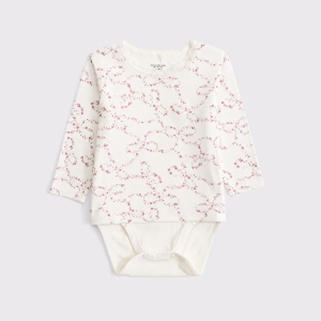 Baby Long-Sleeve Lace-Trim Bodysuit
