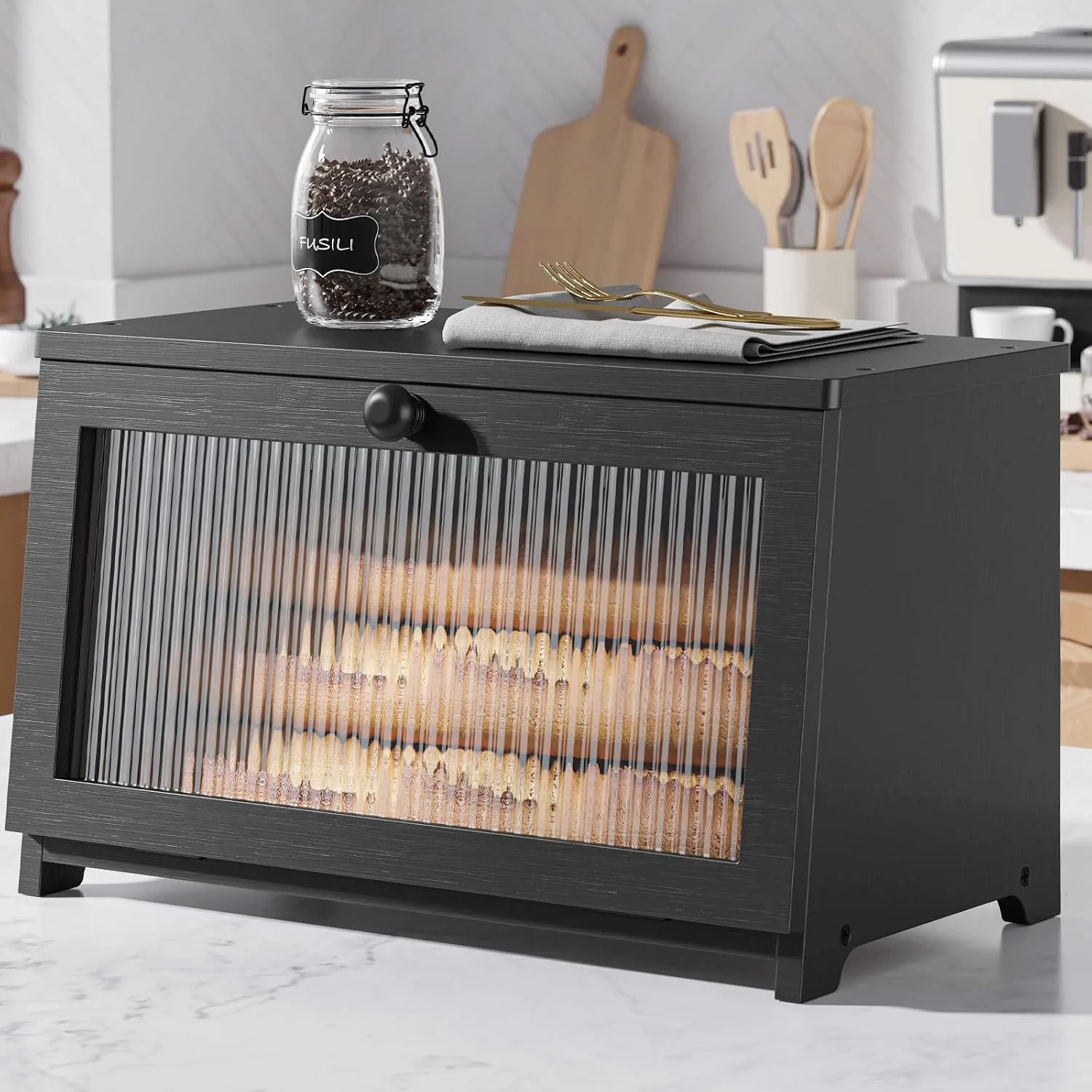 Kitsure Wooden Bread Box