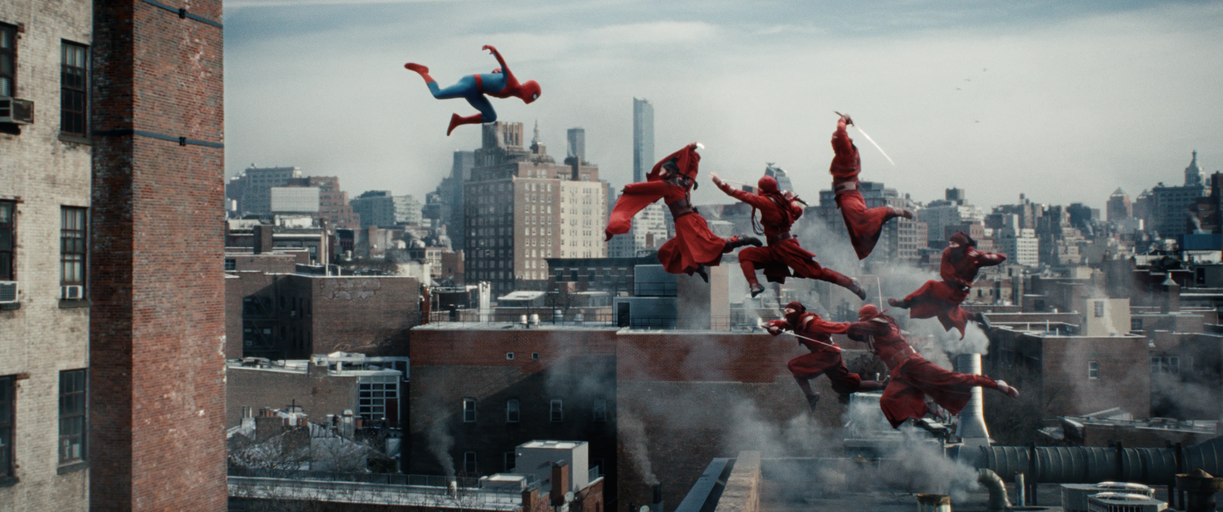 Spider-Man/Peter Parker (Tom Holland) fights the Hand in Spider-Man: Brand New Day
