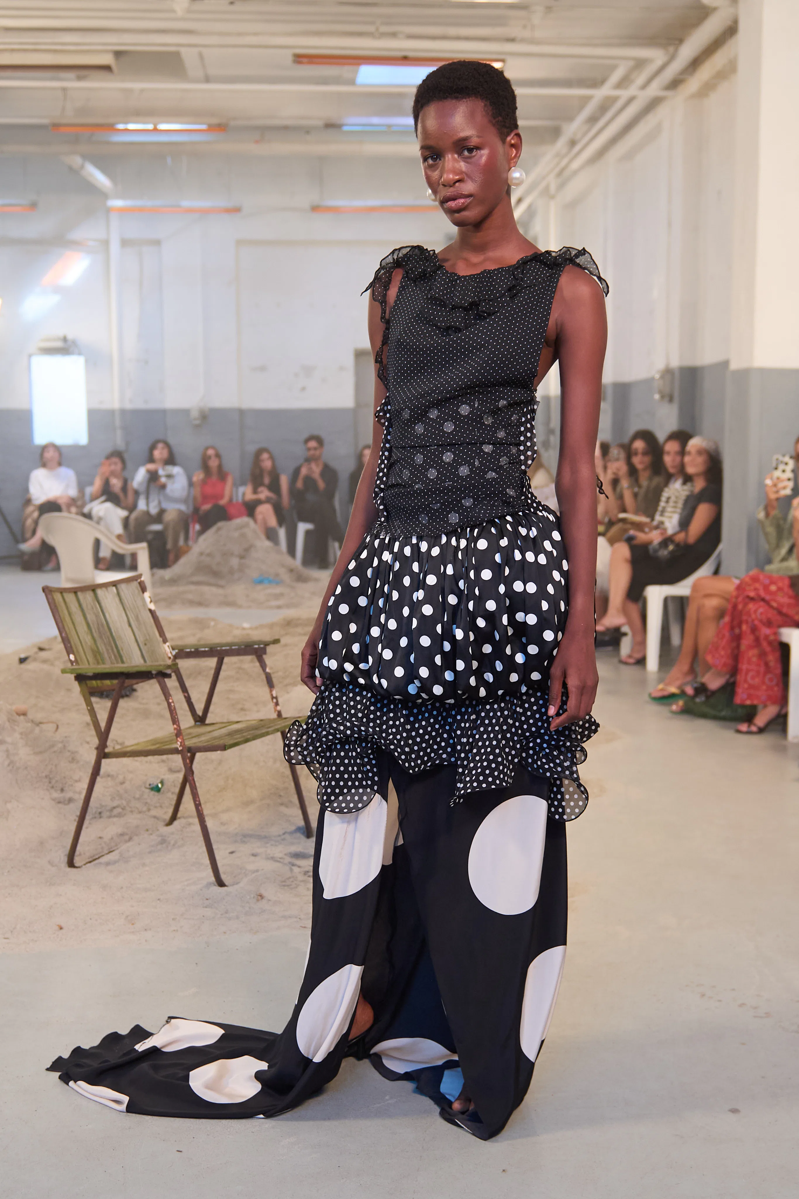 a look from sson denmark clothing brand runway show during copenhagen fashion week