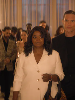 Hannah Waddingham, Octavia Spencer, and Ed Skrein in 'Ride or Die.'