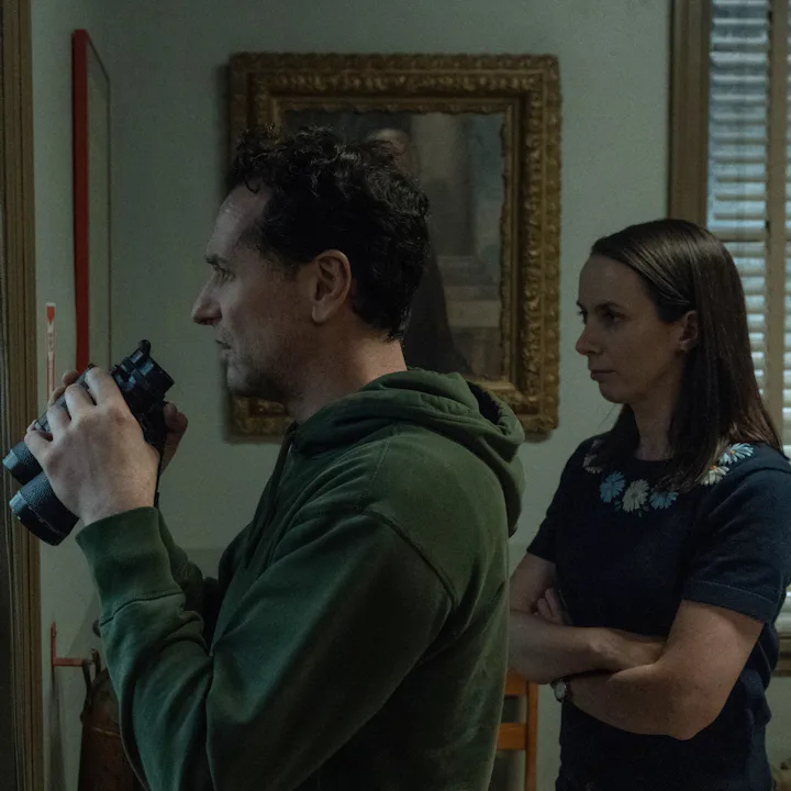 Matthew Rhys and Kate O’Flynn in "Widow’s Bay," now streaming on Apple TV.