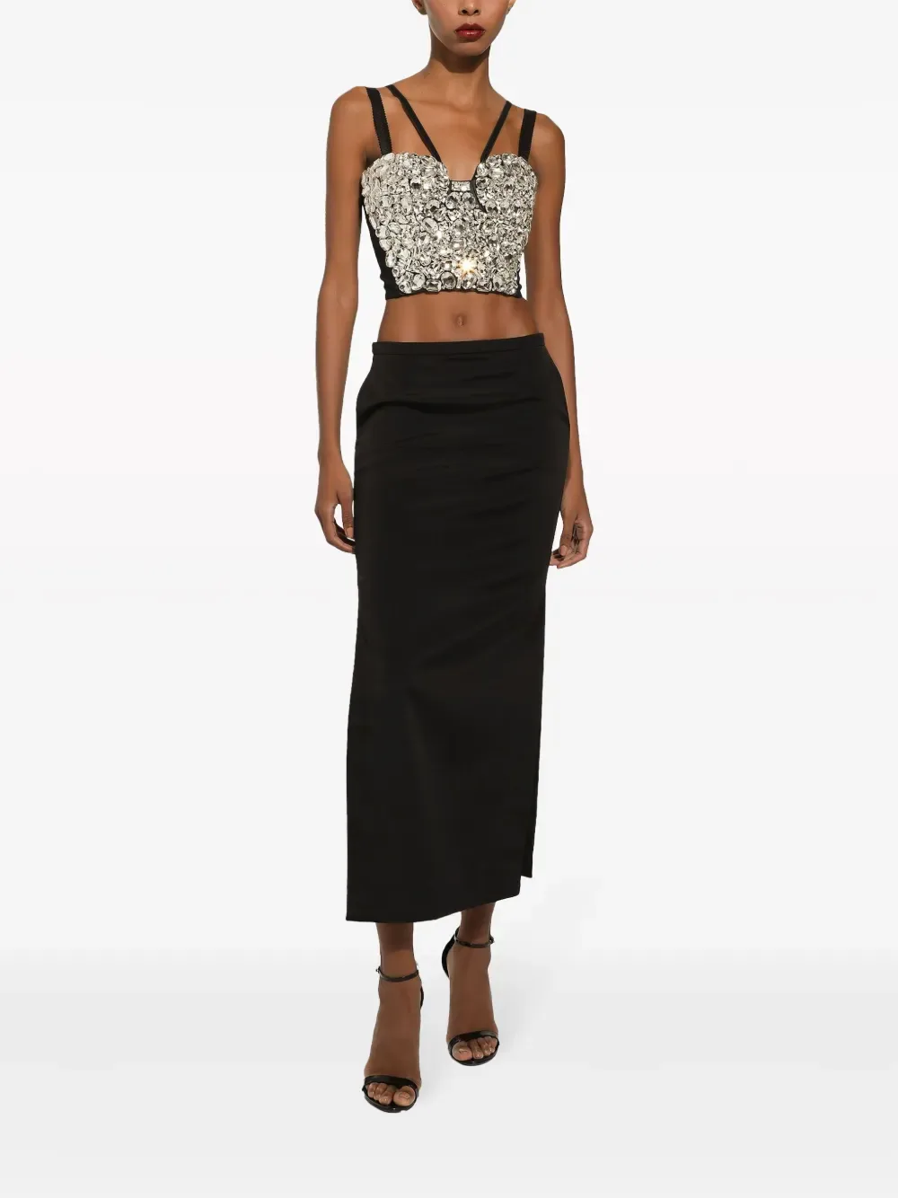 Dolce & Gabbana Crystal-Embellished Crop Top