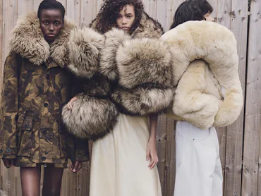 Models Blessing Ifeoluwa, Jolene, and Isa Chagas in W Magazine.