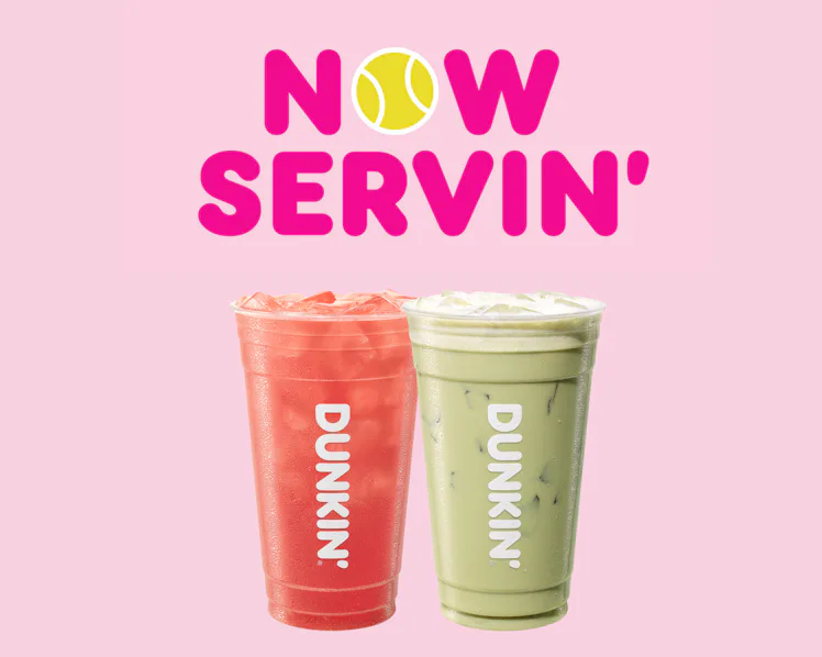 An honest review of Dunkin's Melon Deuce Energy and Matcha Point U.S. Open drinks.