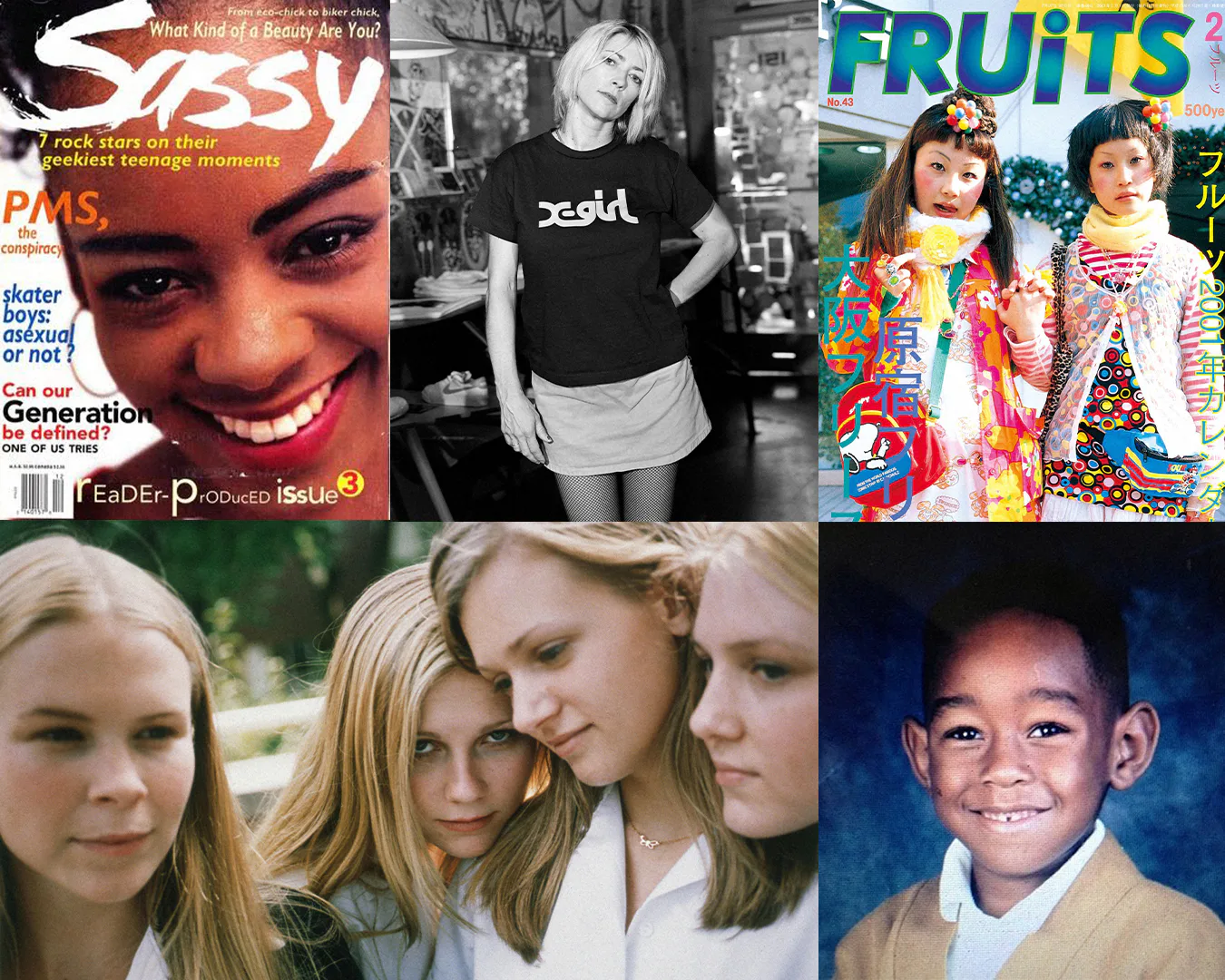 A few of the inspirations behind this issue. Clockwise from top left: 'Sassy' magazine, December 199...